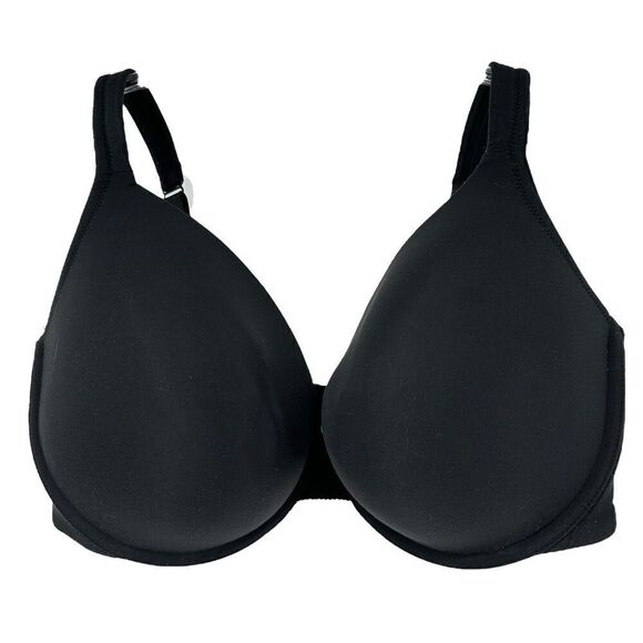 Cacique Bra 40F Lightly Lined Full Coverage Black Underwired Back Closure Bra - Picture 2 of 11